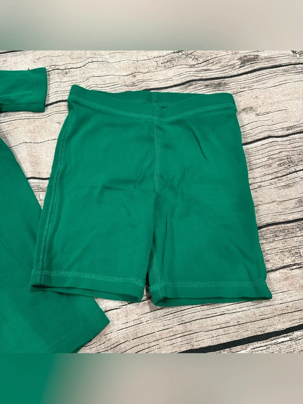 Primary Organic Cotton Solid Green Short Sleeve & Shorts Pajama Set Unisex 8-9